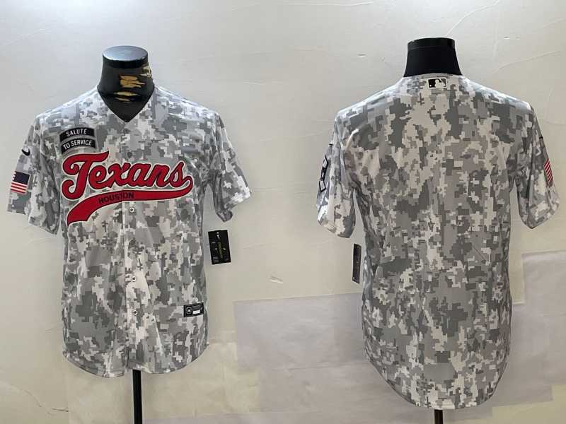 Mens Houston Texans Blank Arctic Camo 2024 Salute to Service Stitched Baseball Jersey